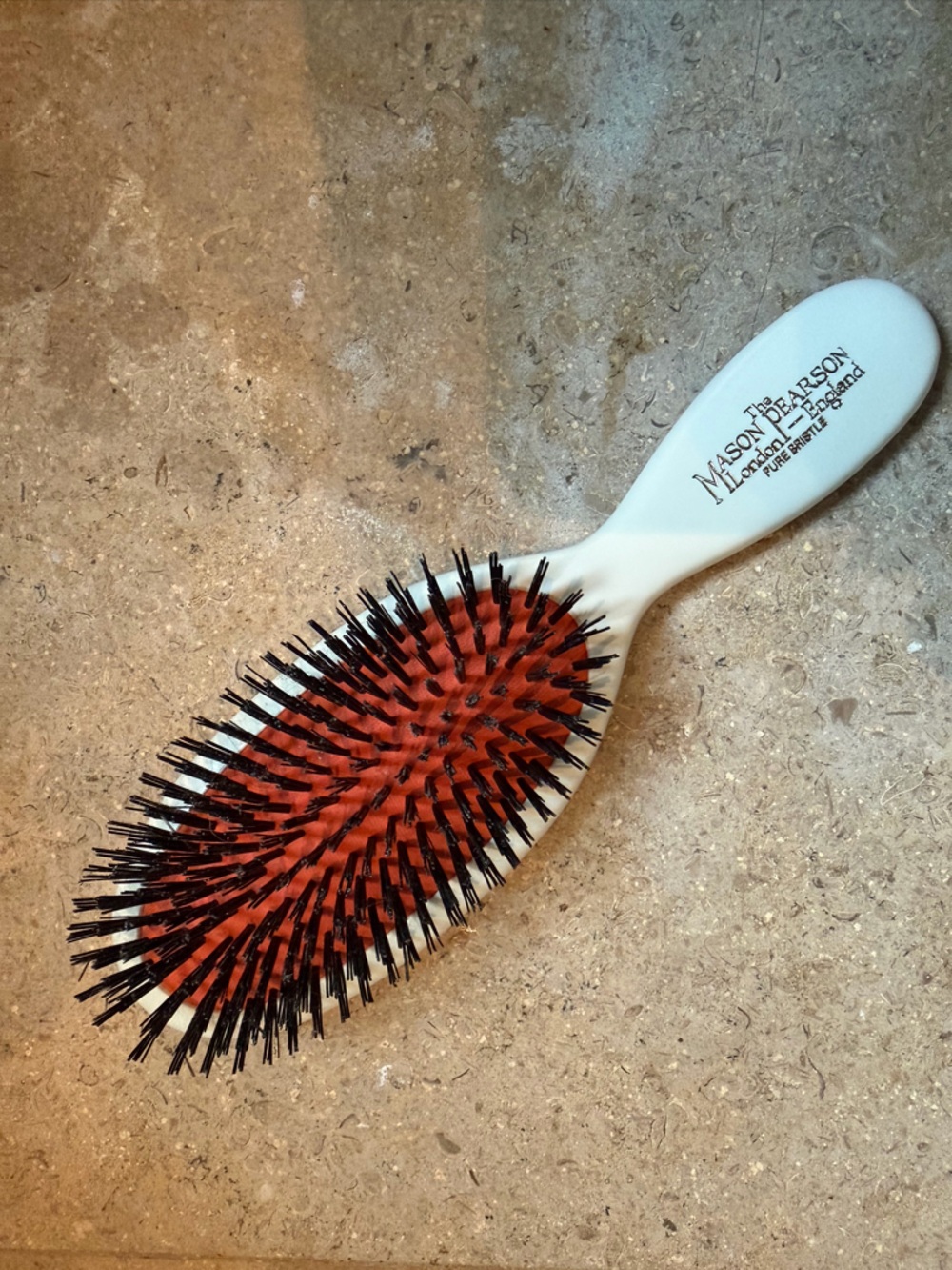 Mason Pearson Ivory Pocket Hair Brush with Black Bristles